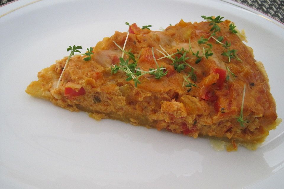 Vegetarische Paprika-Zwiebel-Quiche