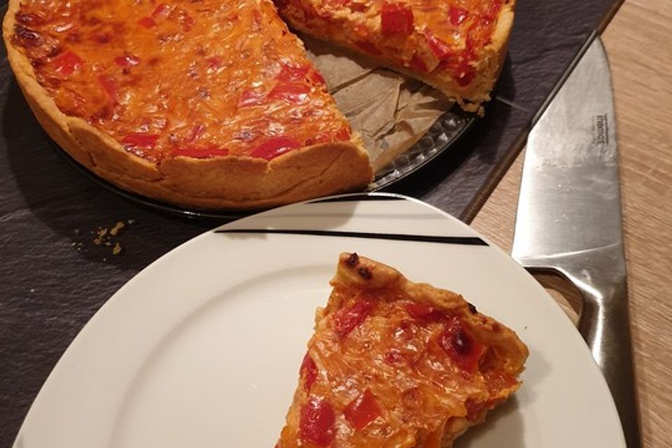 Vegetarische Paprika-Zwiebel-Quiche