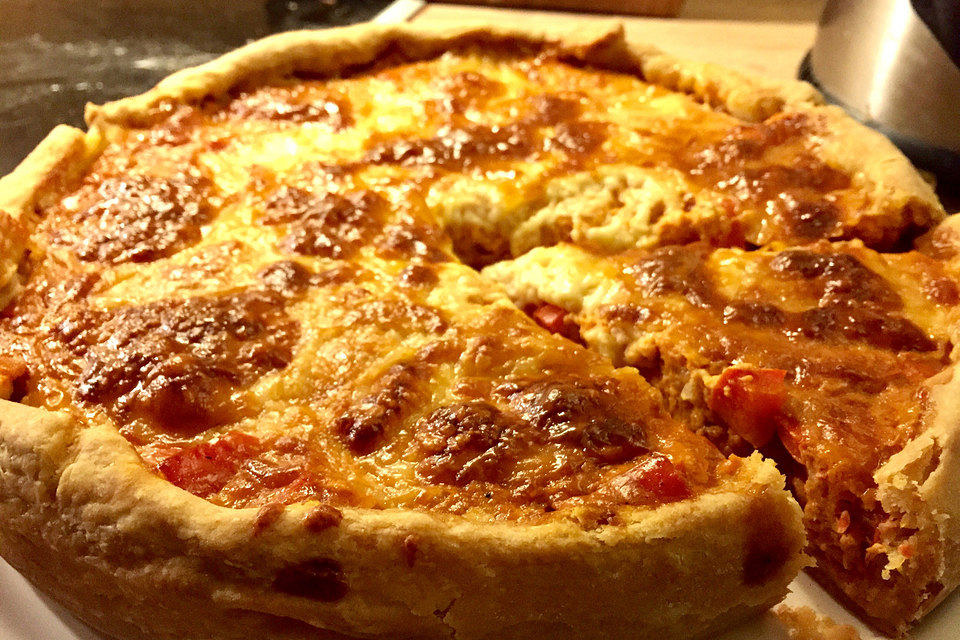 Vegetarische Paprika-Zwiebel-Quiche