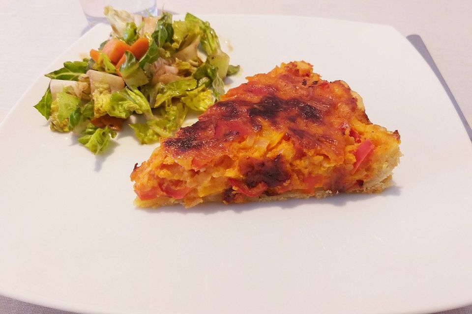 Vegetarische Paprika-Zwiebel-Quiche