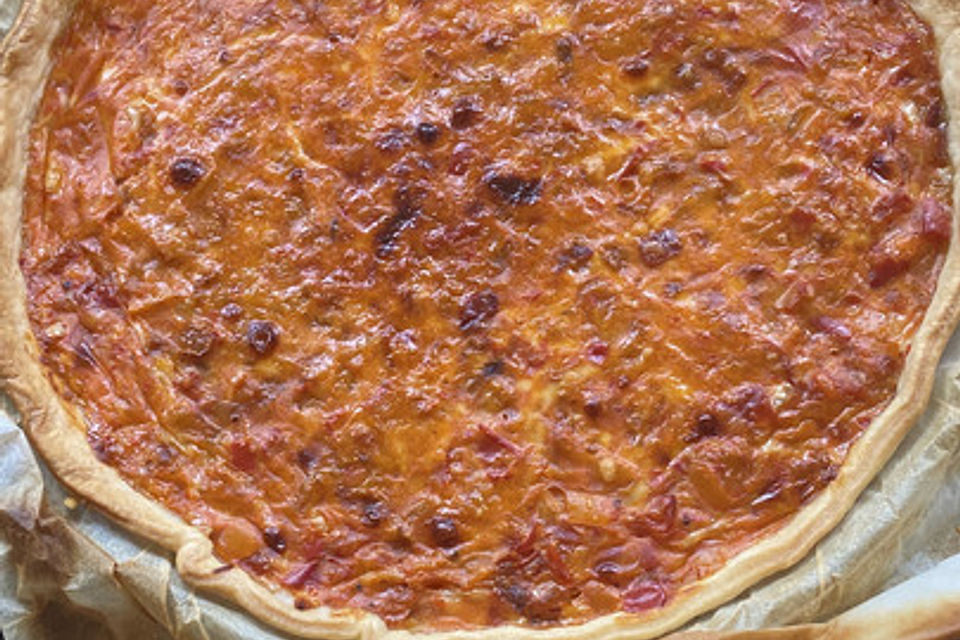 Vegetarische Paprika-Zwiebel-Quiche