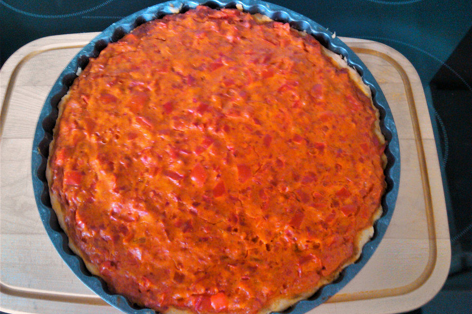 Vegetarische Paprika-Zwiebel-Quiche