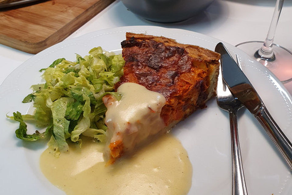 Vegetarische Paprika-Zwiebel-Quiche