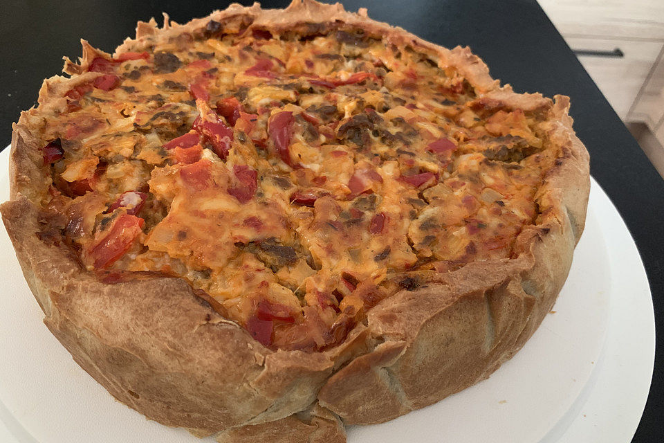 Vegetarische Paprika-Zwiebel-Quiche