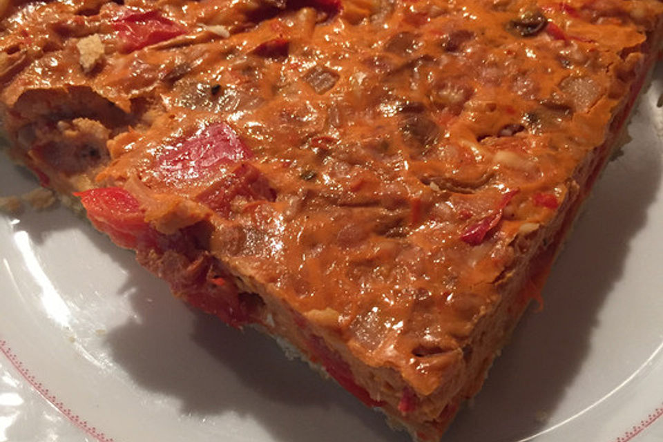 Vegetarische Paprika-Zwiebel-Quiche