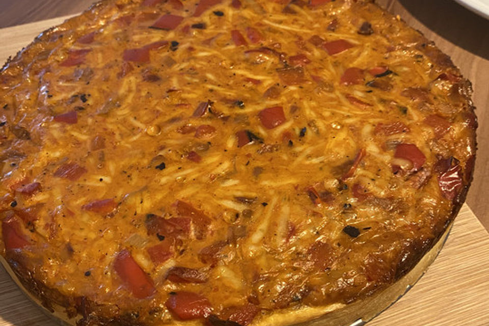 Vegetarische Paprika-Zwiebel-Quiche