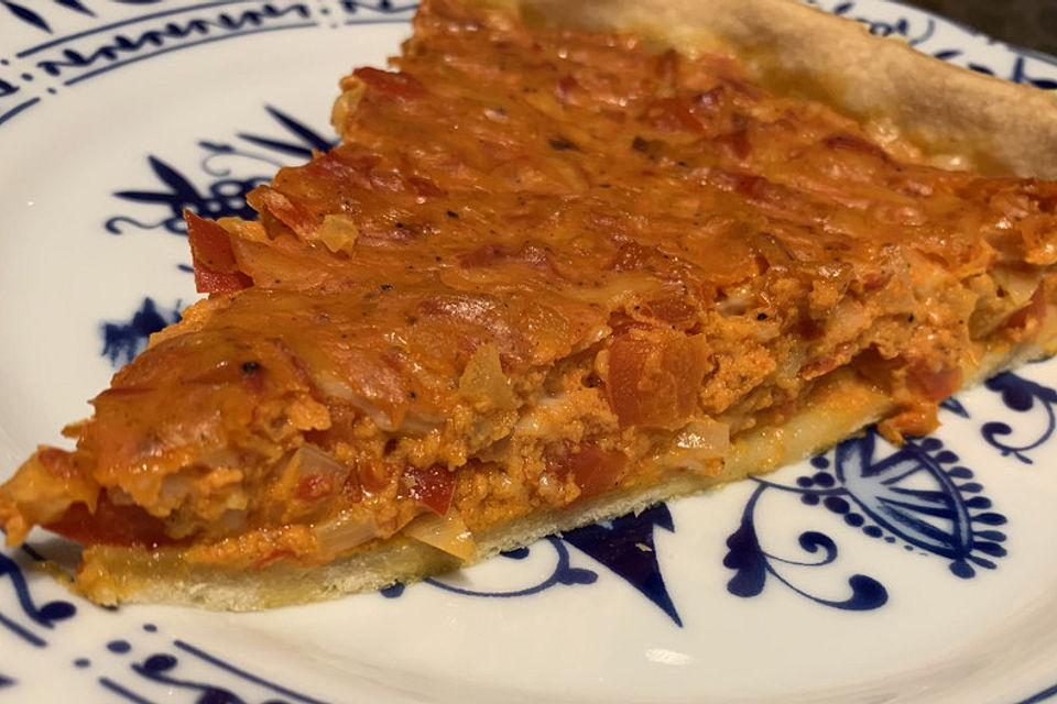 Vegetarische Paprika-Zwiebel-Quiche