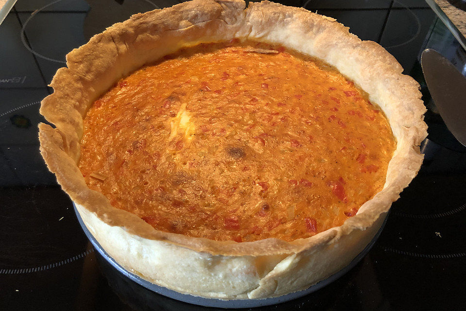 Vegetarische Paprika-Zwiebel-Quiche