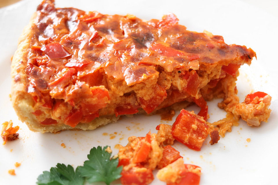 Vegetarische Paprika-Zwiebel-Quiche