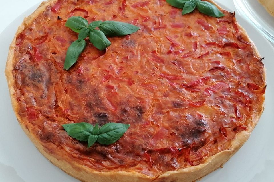 Vegetarische Paprika-Zwiebel-Quiche