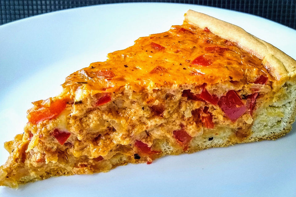 Vegetarische Paprika-Zwiebel-Quiche