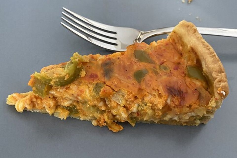 Vegetarische Paprika-Zwiebel-Quiche