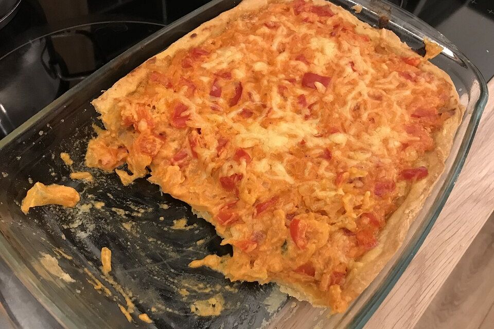 Vegetarische Paprika-Zwiebel-Quiche