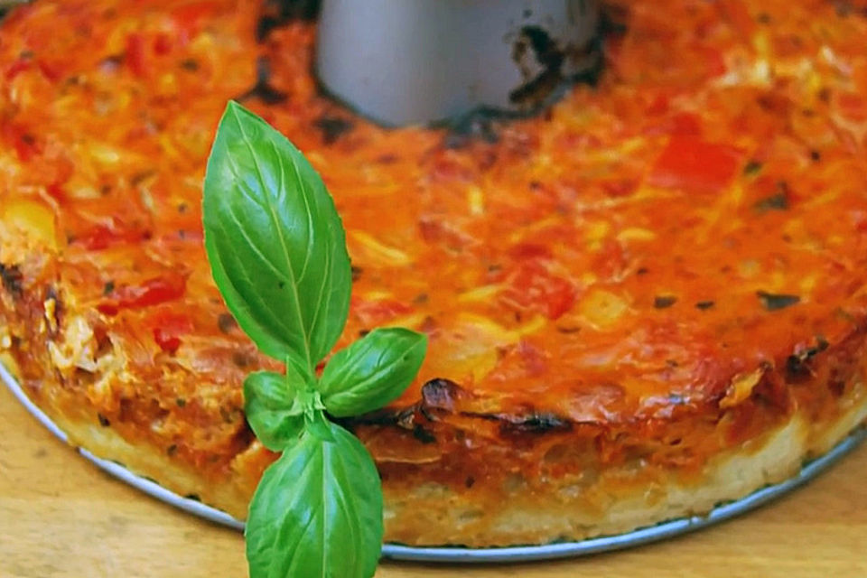 Vegetarische Paprika-Zwiebel-Quiche