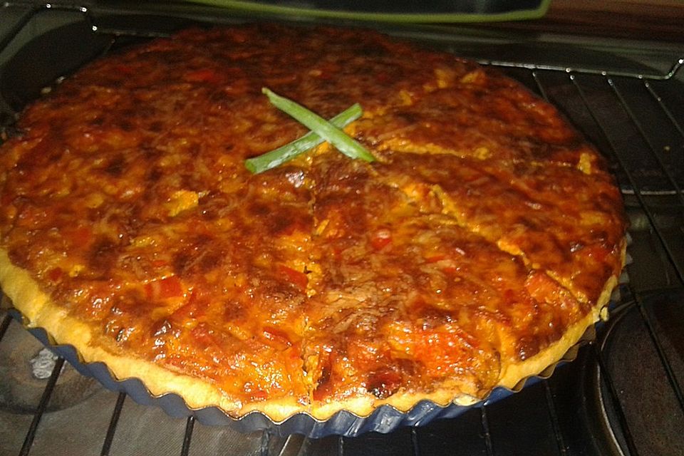 Vegetarische Paprika-Zwiebel-Quiche