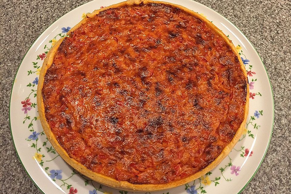 Vegetarische Paprika-Zwiebel-Quiche