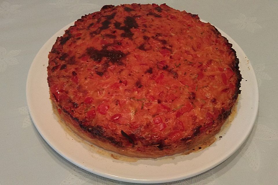 Vegetarische Paprika-Zwiebel-Quiche