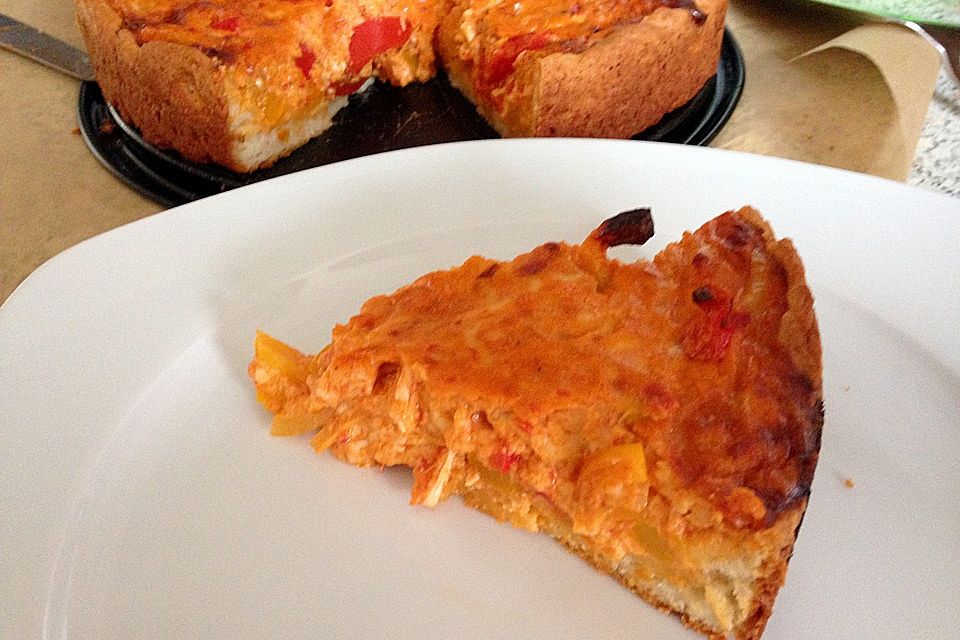 Vegetarische Paprika-Zwiebel-Quiche