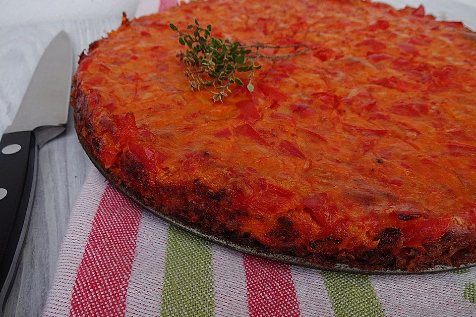 Vegetarische Paprika-Zwiebel-Quiche