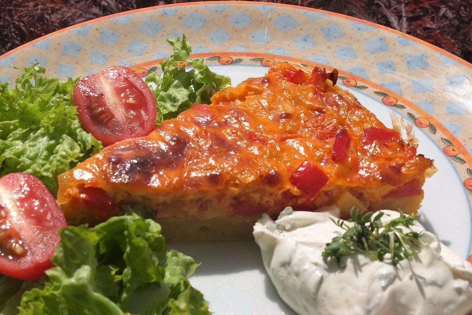 Vegetarische Paprika-Zwiebel-Quiche