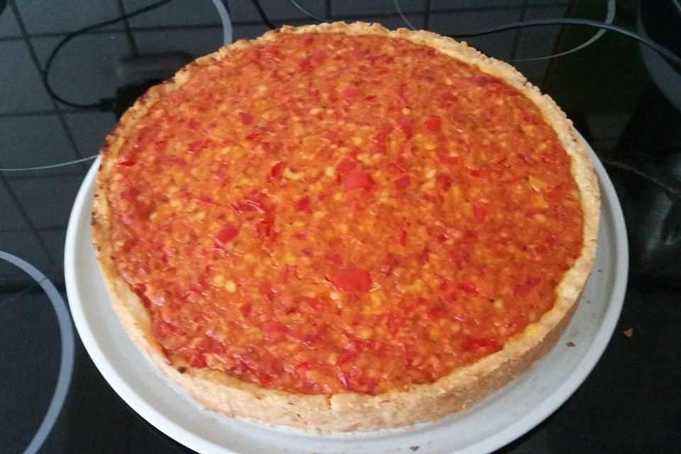 Vegetarische Paprika-Zwiebel-Quiche