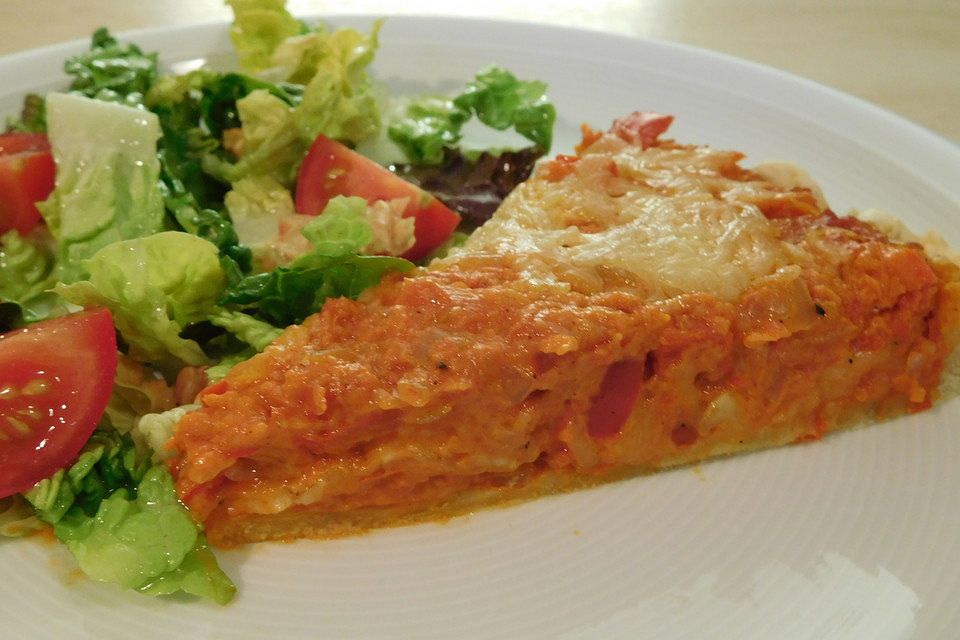 Vegetarische Paprika-Zwiebel-Quiche