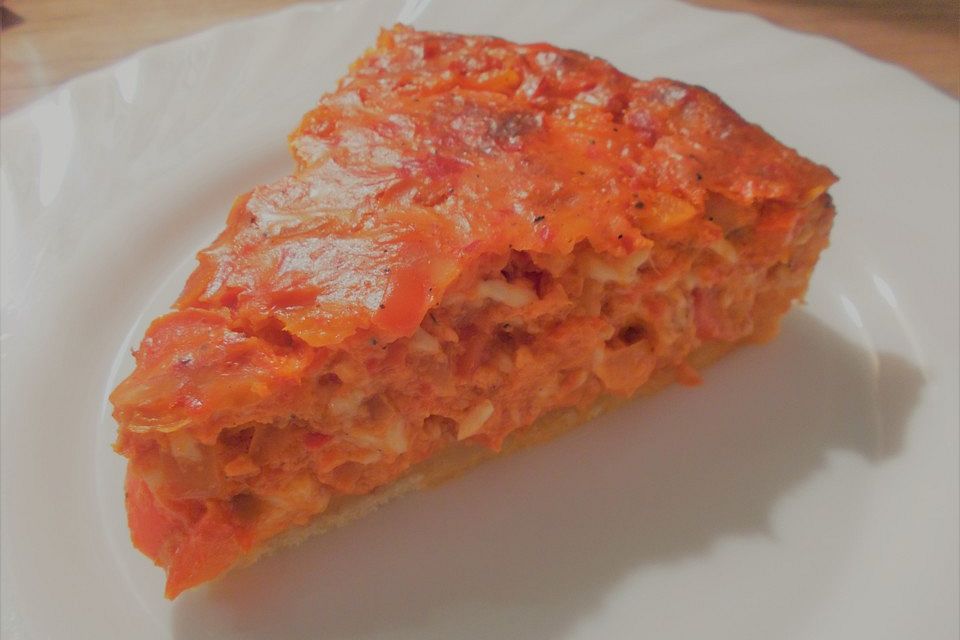 Vegetarische Paprika-Zwiebel-Quiche