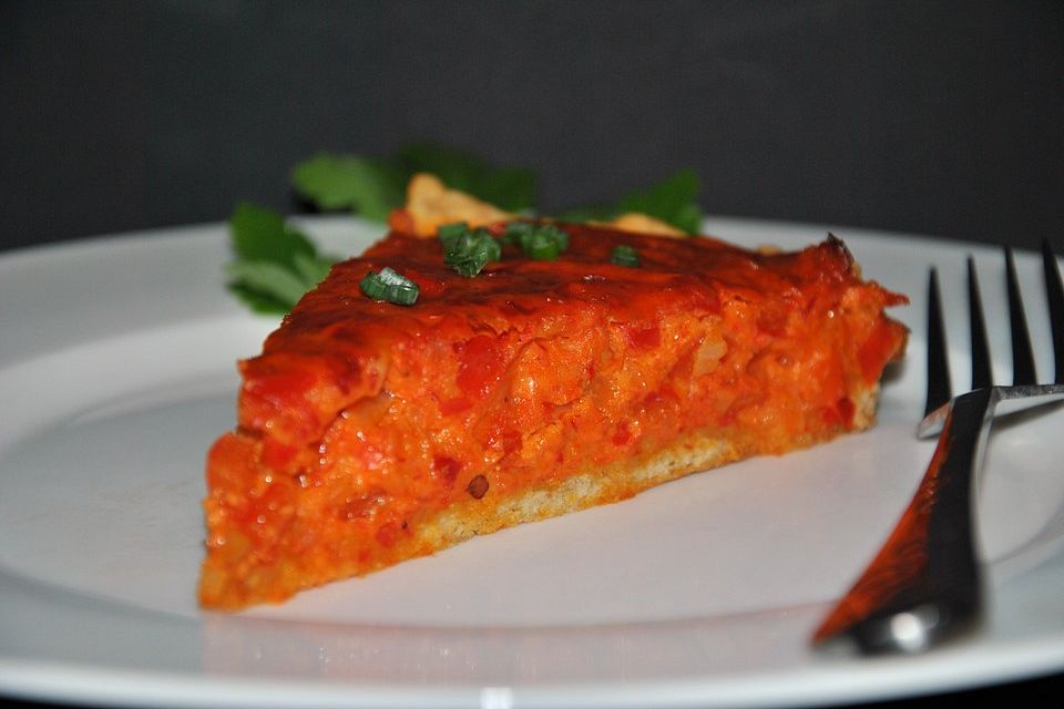 Vegetarische Paprika-Zwiebel-Quiche