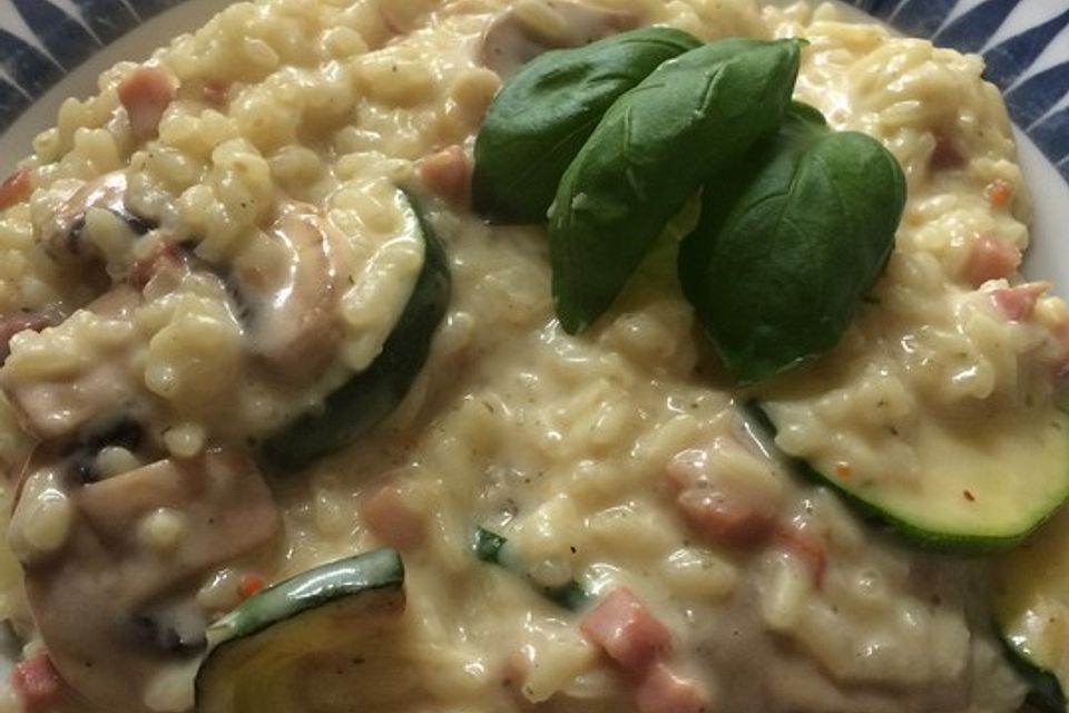 Pilzrisotto mit Zucchini