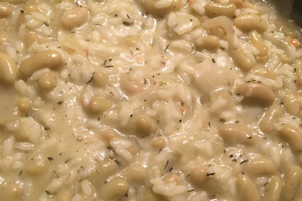 Risotto mit grünen Bohnenkernen