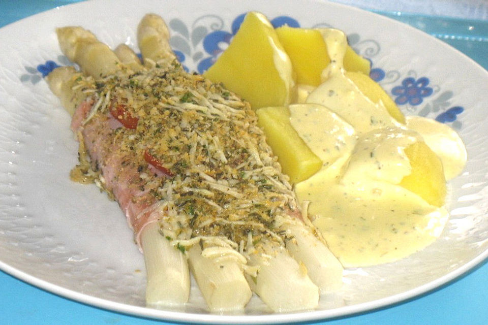 Spargel mit Parmesankruste