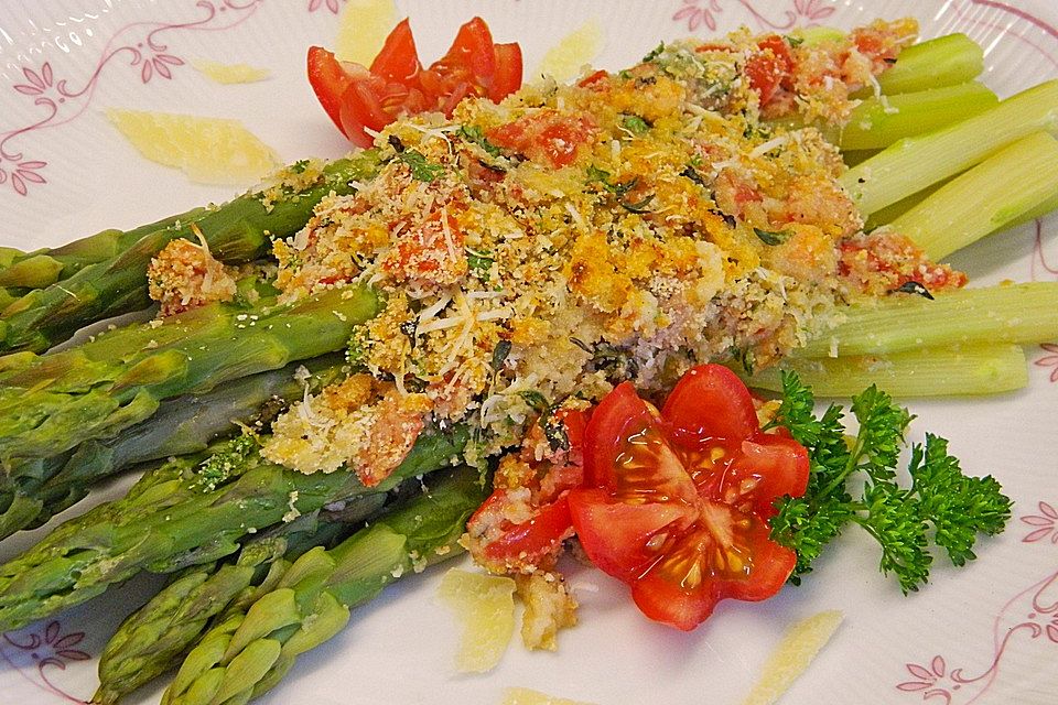 Spargel mit Parmesankruste