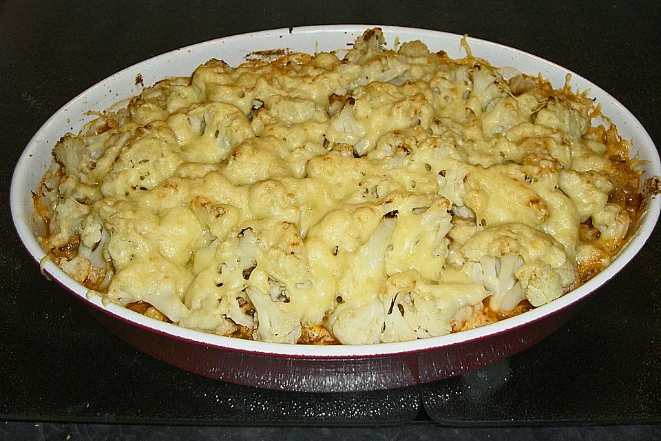 Blumenkohl-Hackfleisch-Gratin