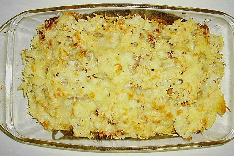 Blumenkohl-Hackfleisch-Gratin