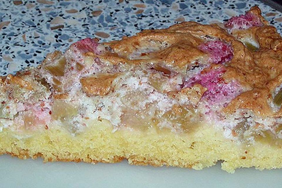 Rhabarberkuchen mit Baiser