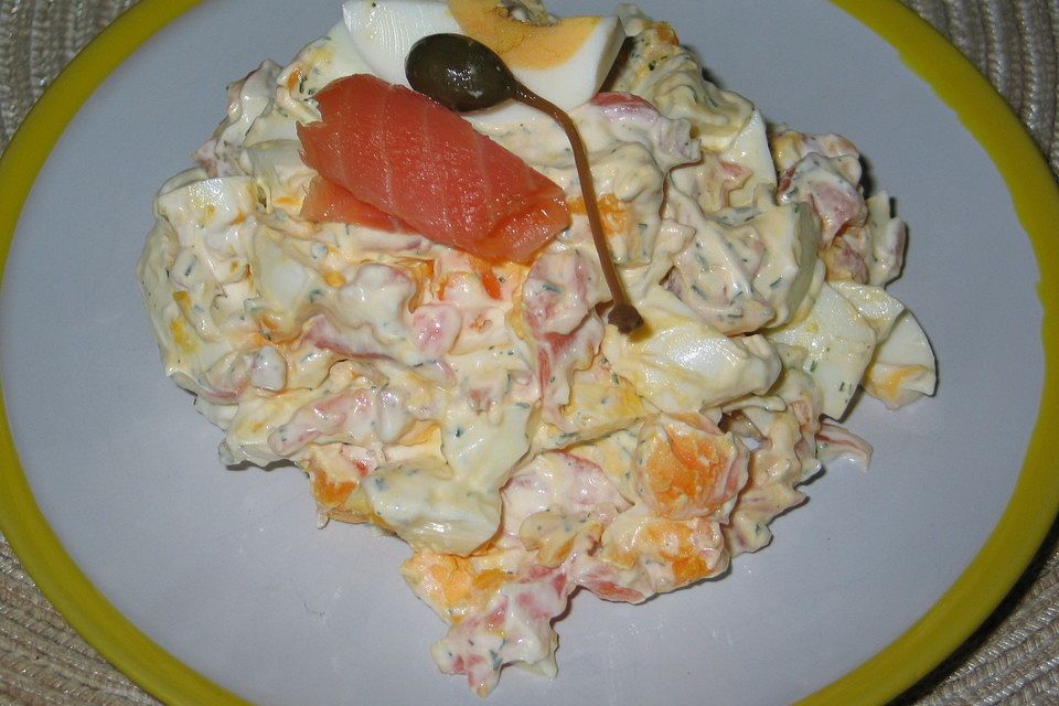 Eiersalat mit Räucherlachs