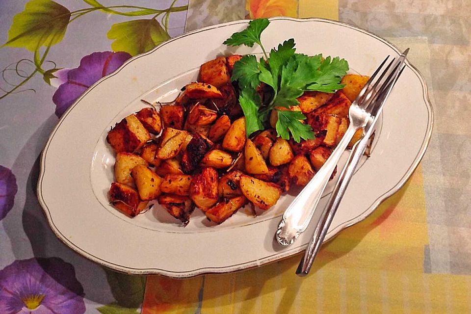 Zitronenkartoffeln aus dem Backofen