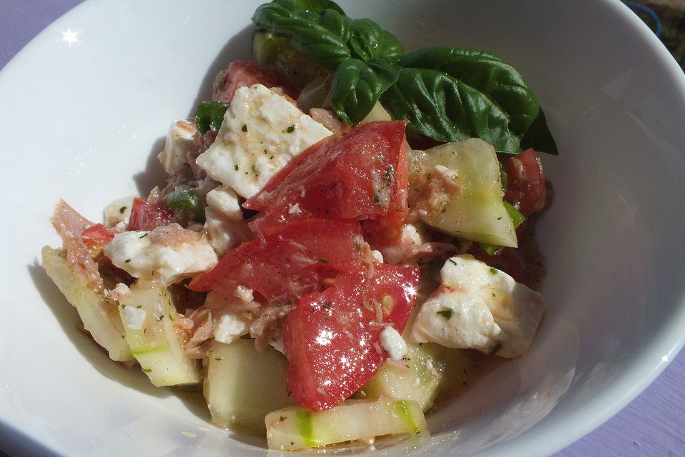 Gurke-Tomate-Feta-Carpaccio