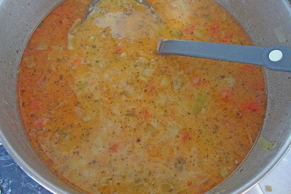 Hack-Käse-Porree-Suppe