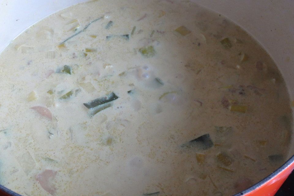 Hack-Käse-Porree-Suppe