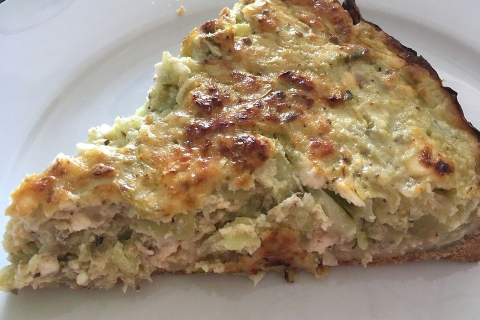 Gurken-Quiche mit Schafskäse