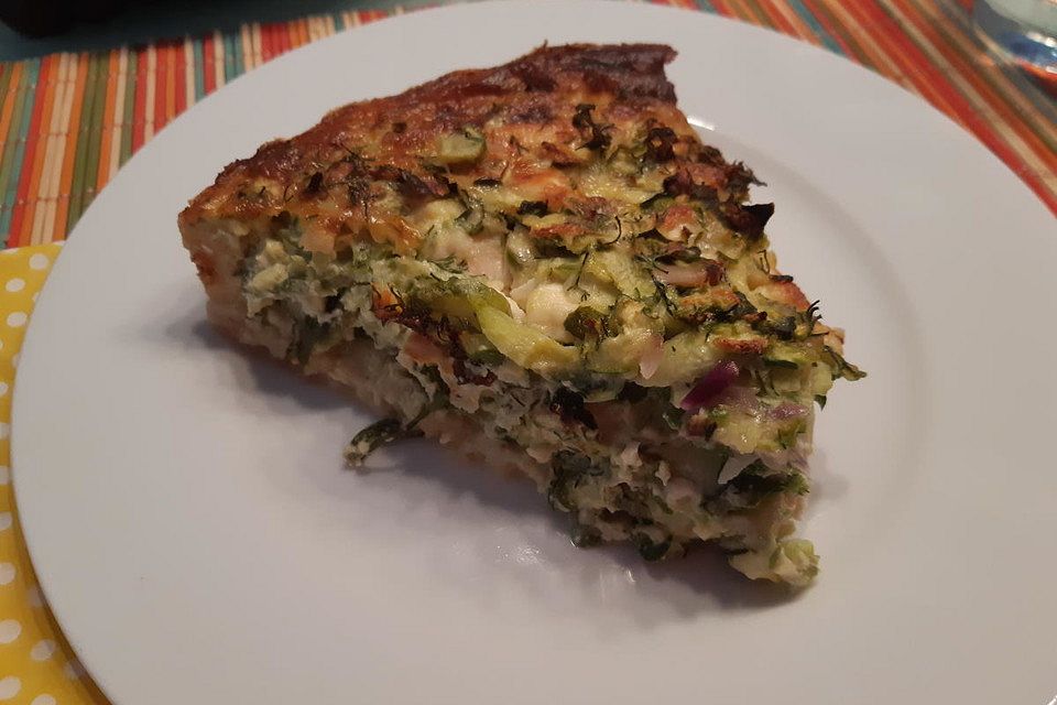 Gurken-Quiche mit Schafskäse