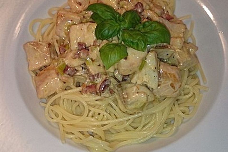 Lachs-Garnelen-Spaghetti