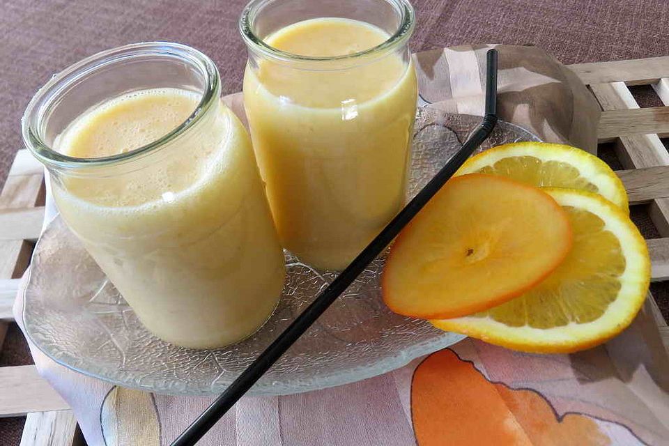 Orangen-Kaki-Shake