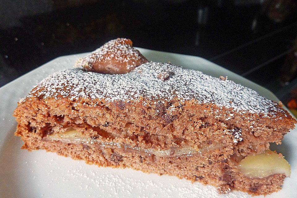 Gedeckter Birnenkuchen