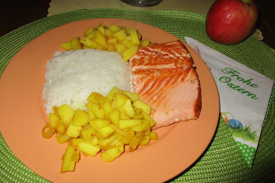 Lachsfilet mit Fruchtsauce