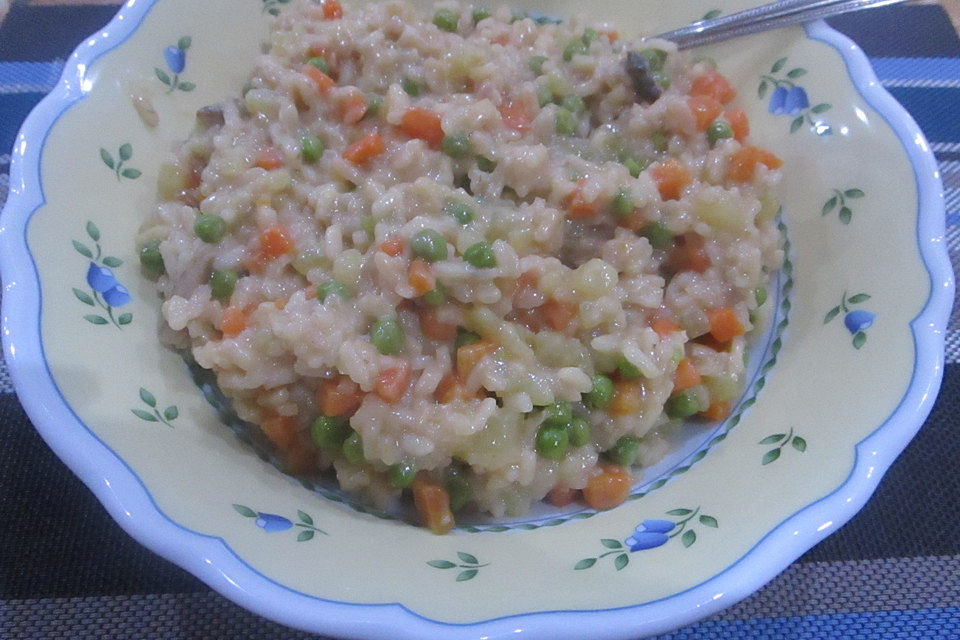 Risotto aus frischer Hühnerbrühe