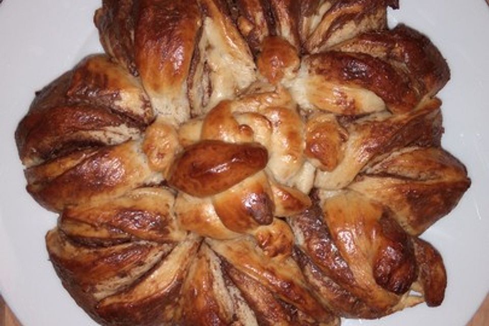 Nutella-Blume aus Brioche