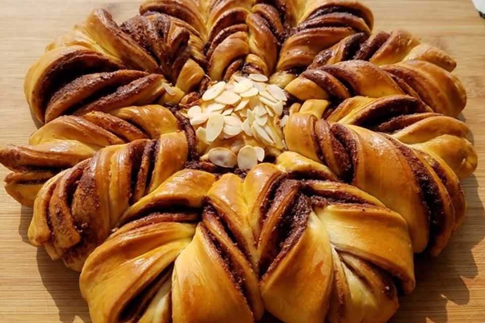 Nutella-Blume aus Brioche