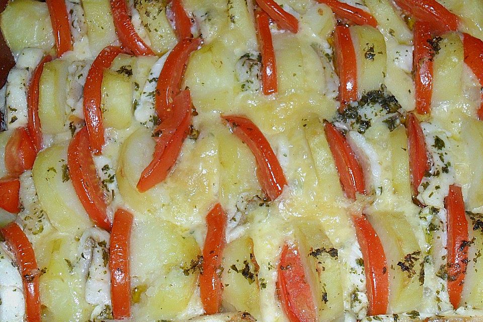 Fischgratin mit Emmentaler